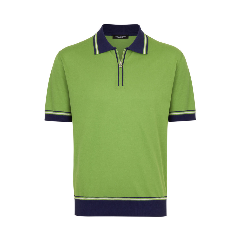 Bære Ombord vores Short sleeve zip polo shirt by STEFANO RICCI | Shop Online