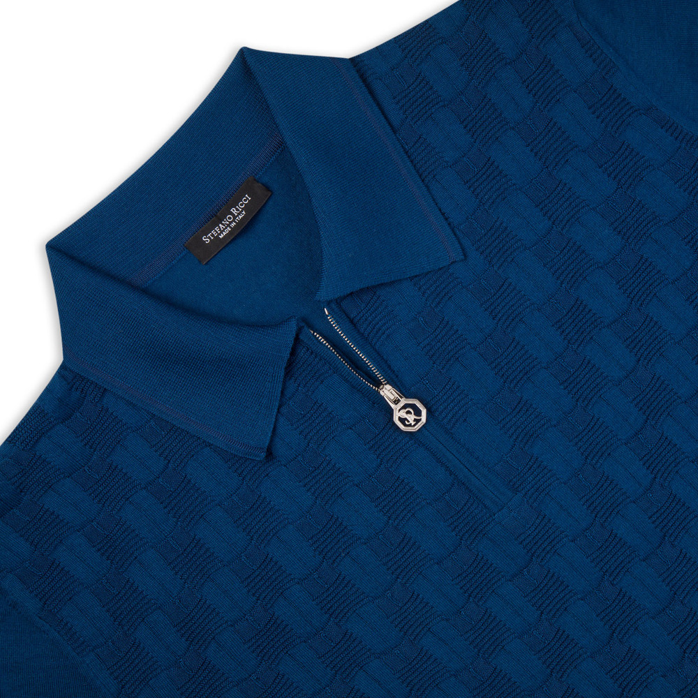 【grancy】Ziplayered wideshort poloshirt GRANCY】Zip Layered Wide Short Polo Shirt