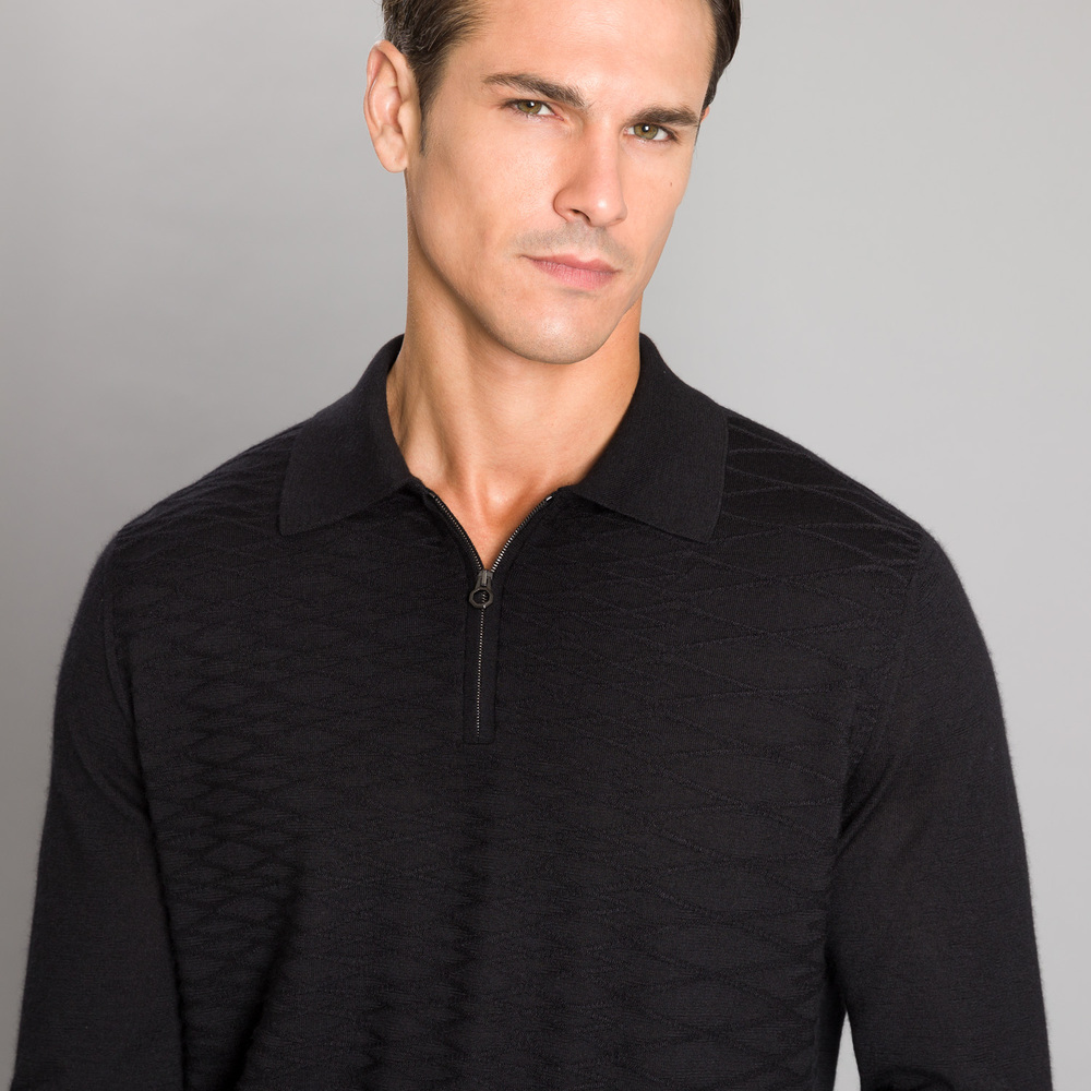 Cashmere and silk zip polo shirt by STEFANO RICCI | Shop Online