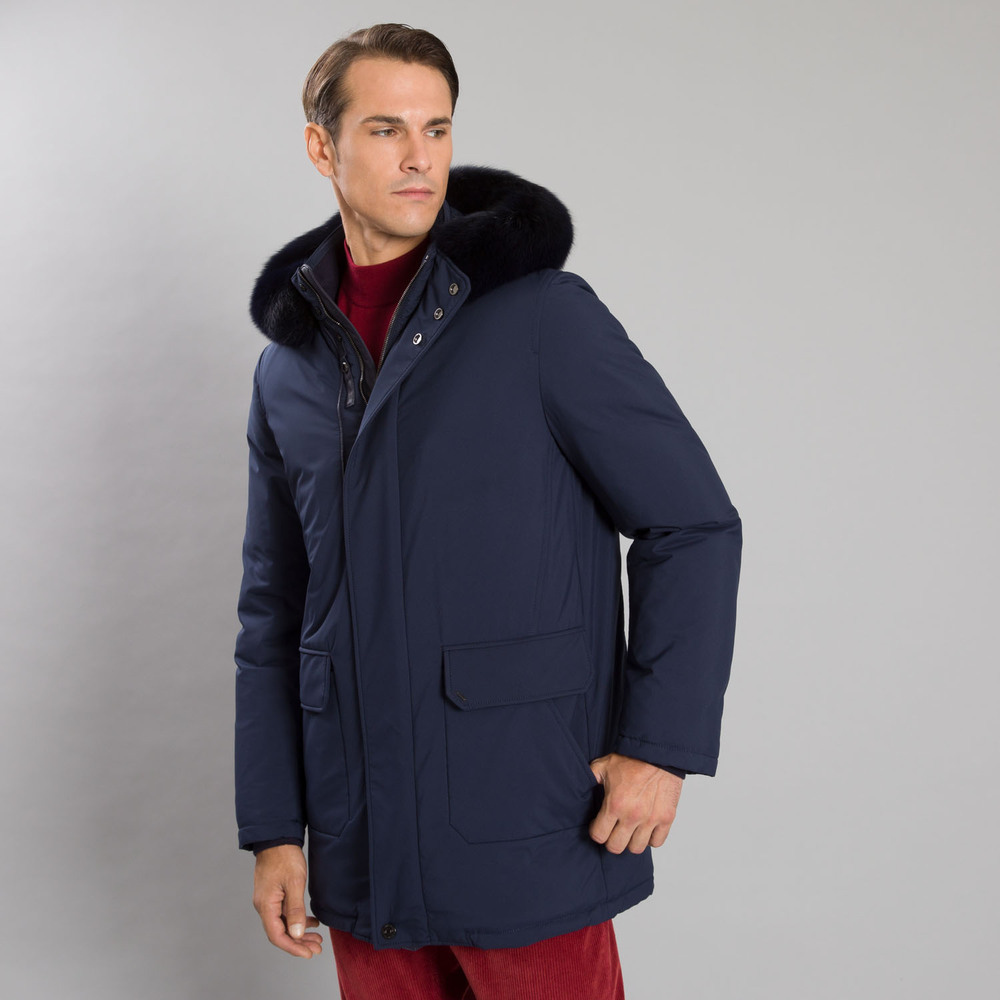 Hooded down and shearling blouson by STEFANO RICCI