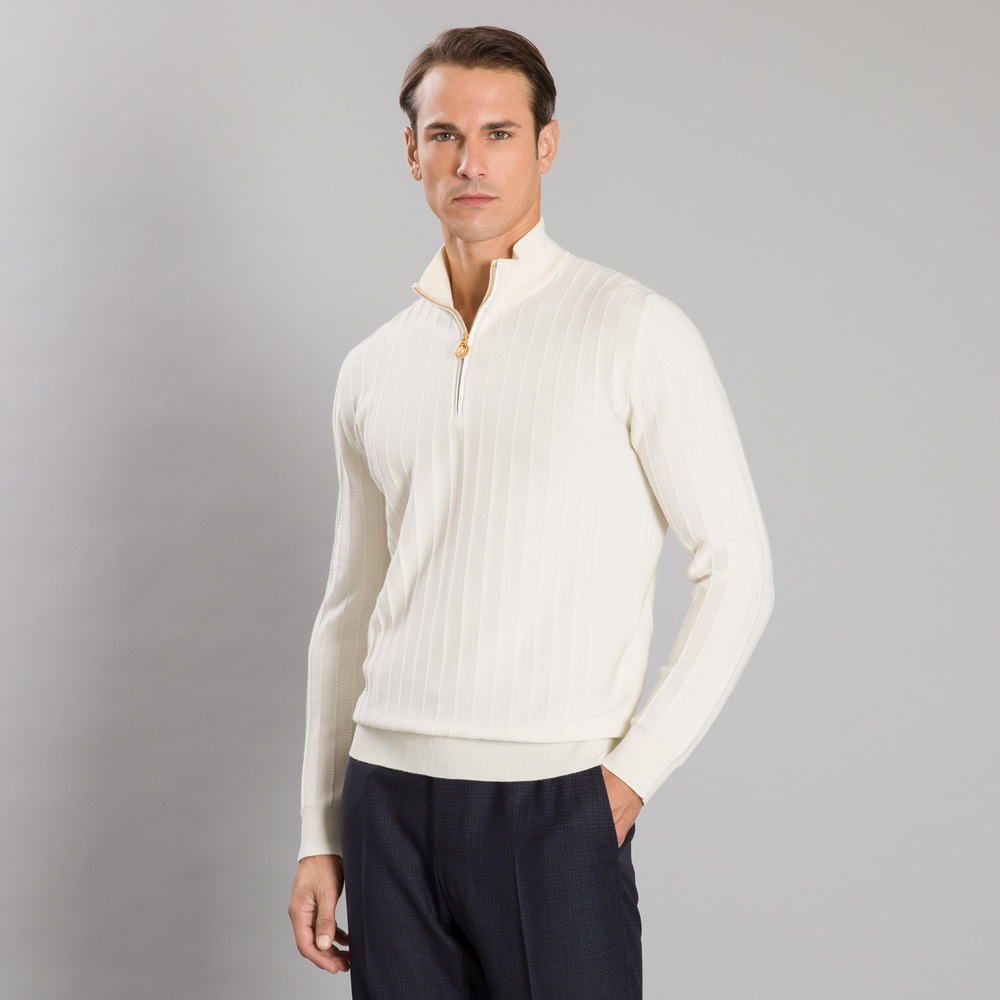 Mock neck zip sweater by STEFANO RICCI Shop Online