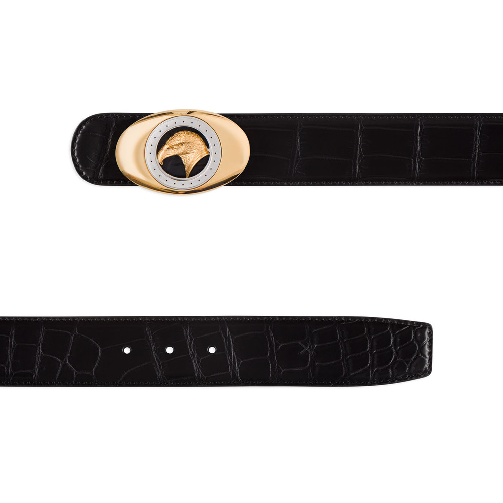 美品 Stefano Ricci ブラッシュドアリゲーターレザーブラックベルト 0400021861194_BLACK_A2?wid=830