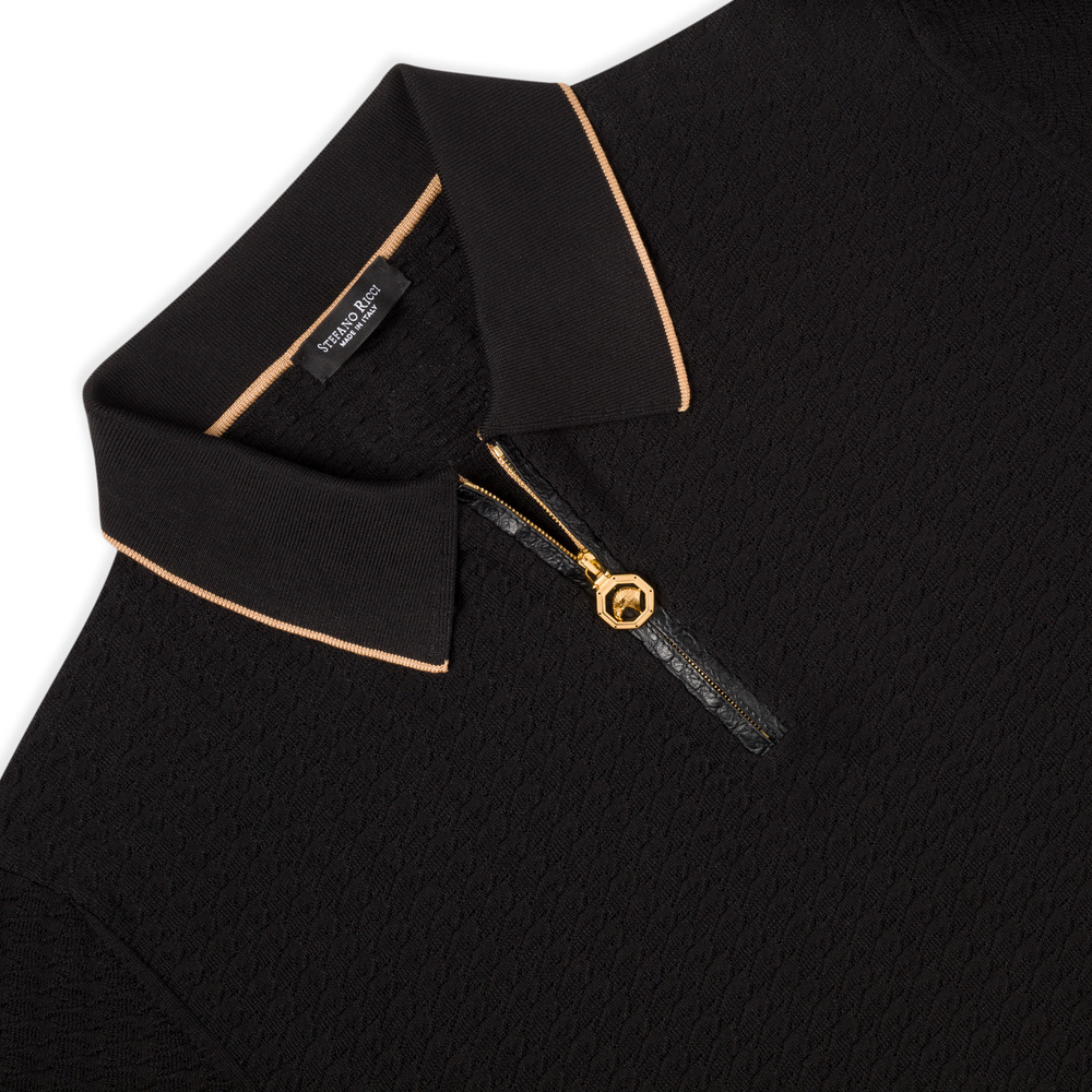 【GRANCY】Ziplayered Wideshort Poloshirt M GRANCY Zip Layered Wide Short Polo Shirt Red