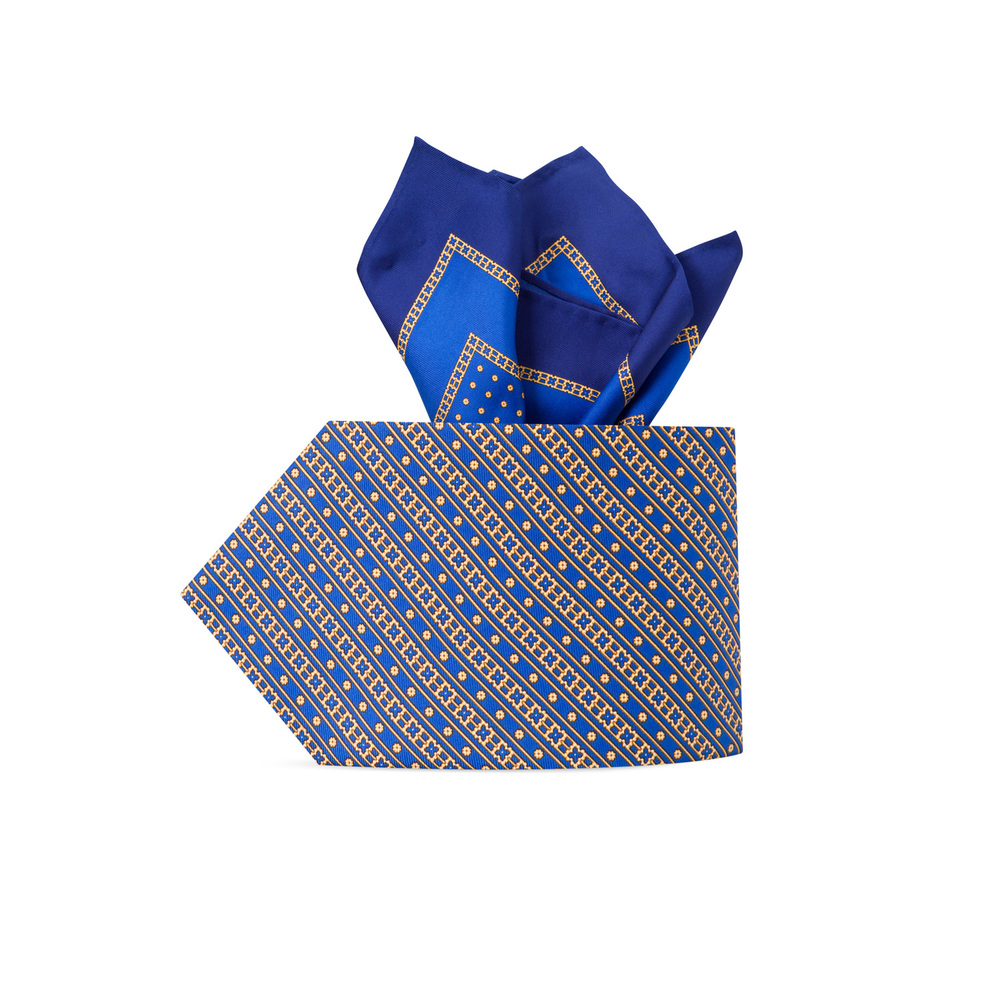 Hand printed silk tie set by STEFANO RICCI | Shop Online