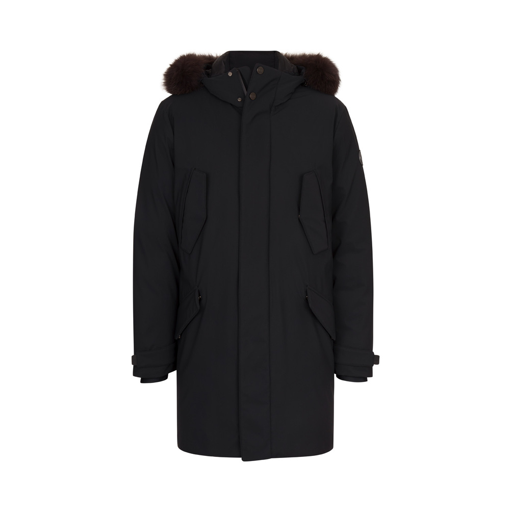 Hooded down jacket with fox fur by STEFANO RICCI | Shop Online