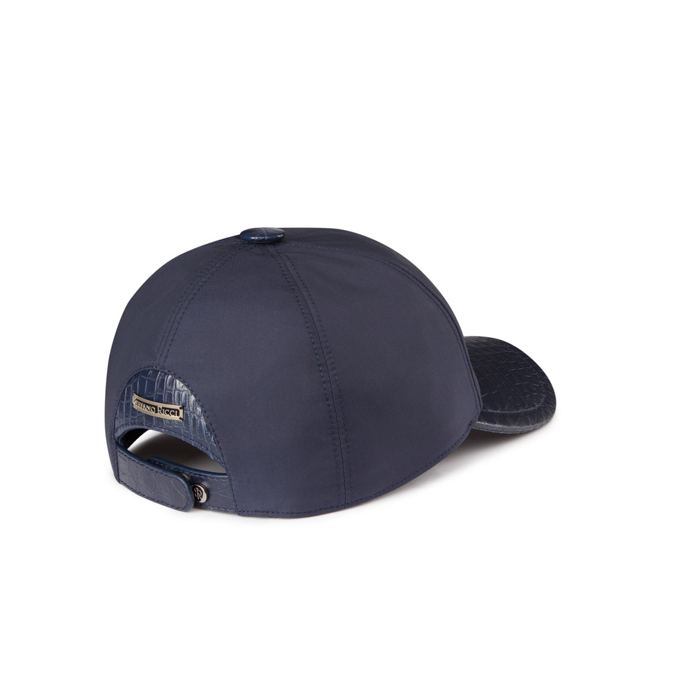 Silk with crocodile leather baseball cap by STEFANO RICCI