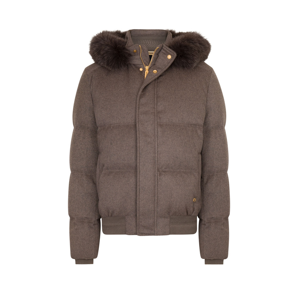 Baby cashmere blend down jacket with fox fur by STEFANO