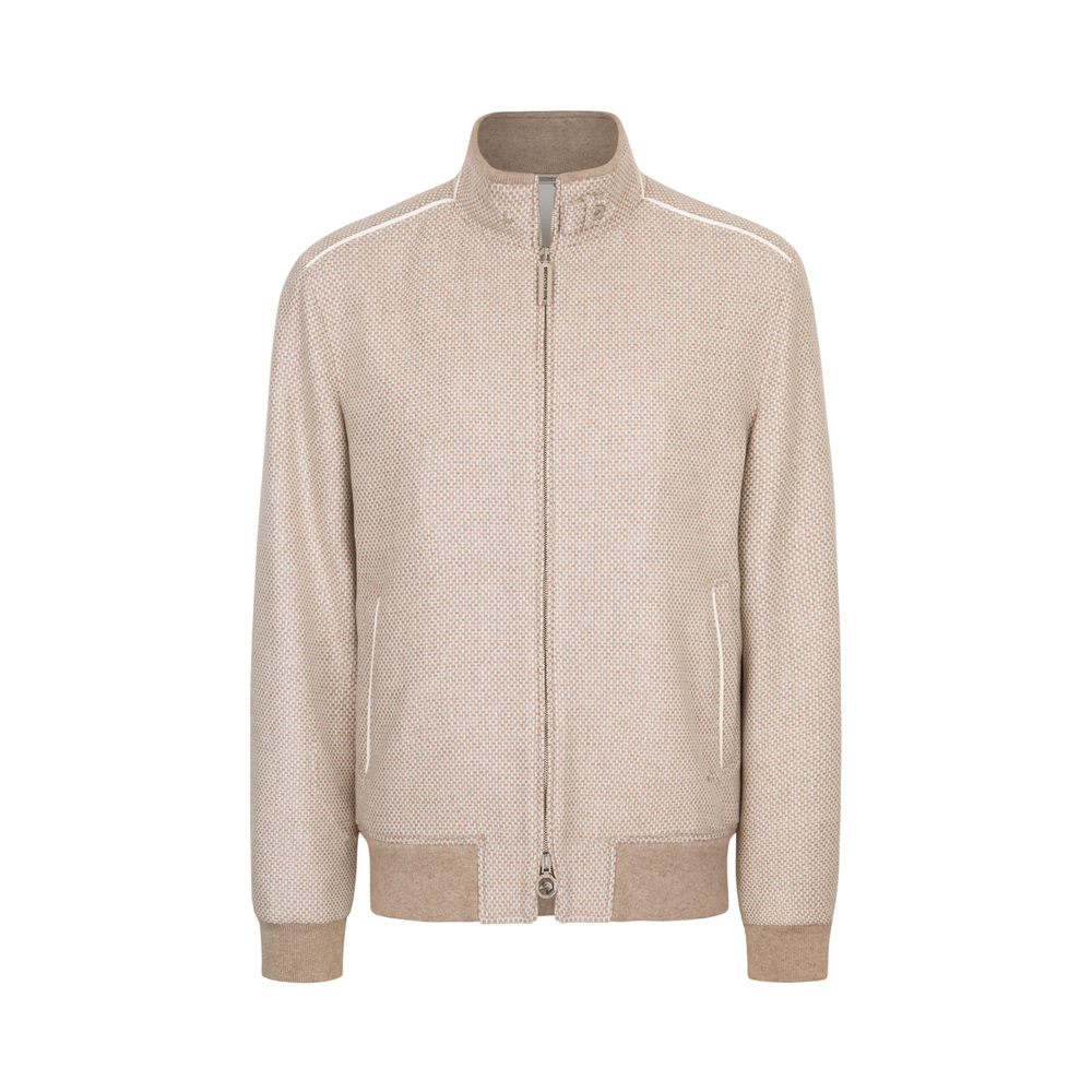 カシミヤ100% Cashmere ブレザー Pure cashmere blouson with lambskin details by STEFANO RICCI