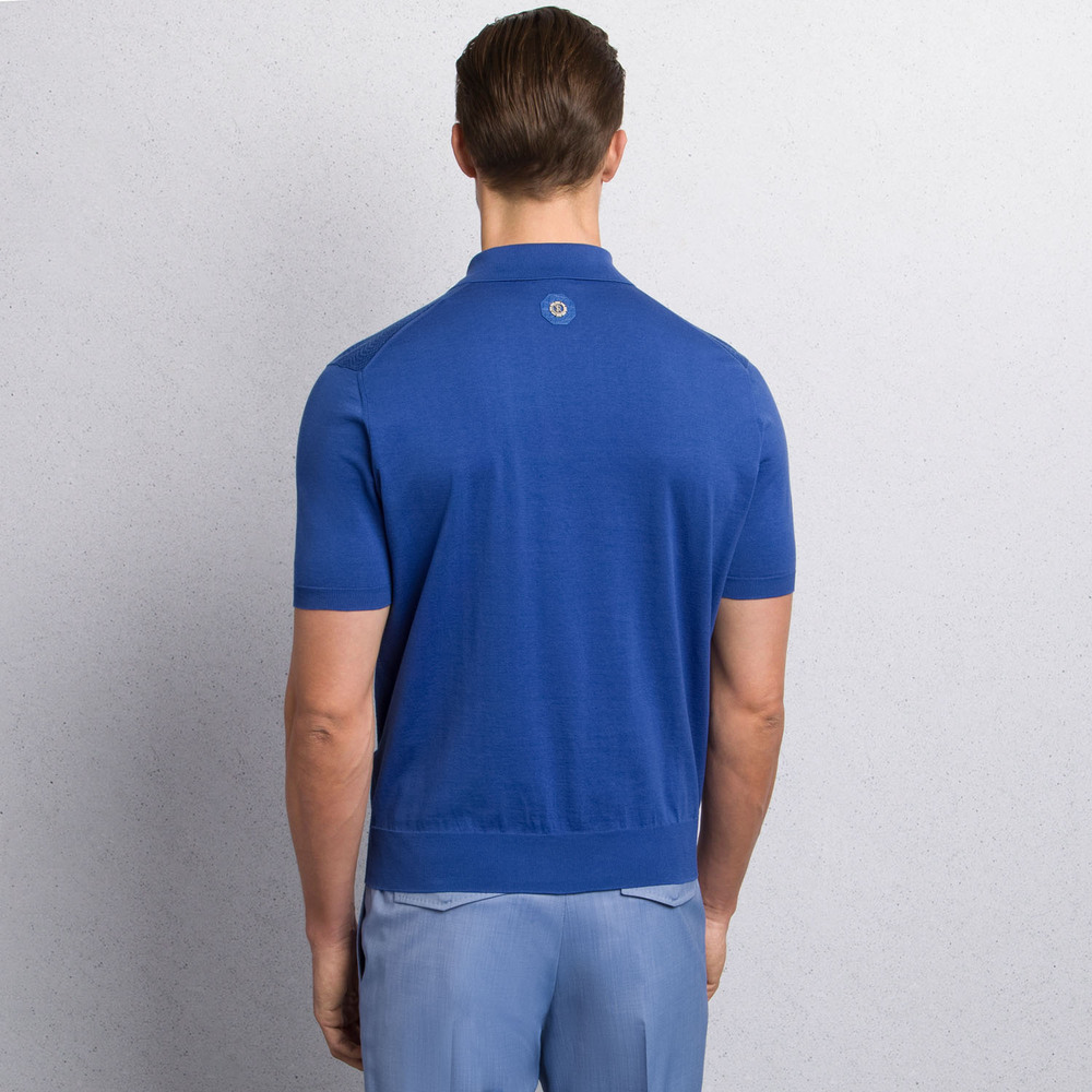 【2本セットに変更】STEFANO RICCI COTTON AND SILK KNIT ZIP POLO SHIRT Colour: F25220_2161 Size