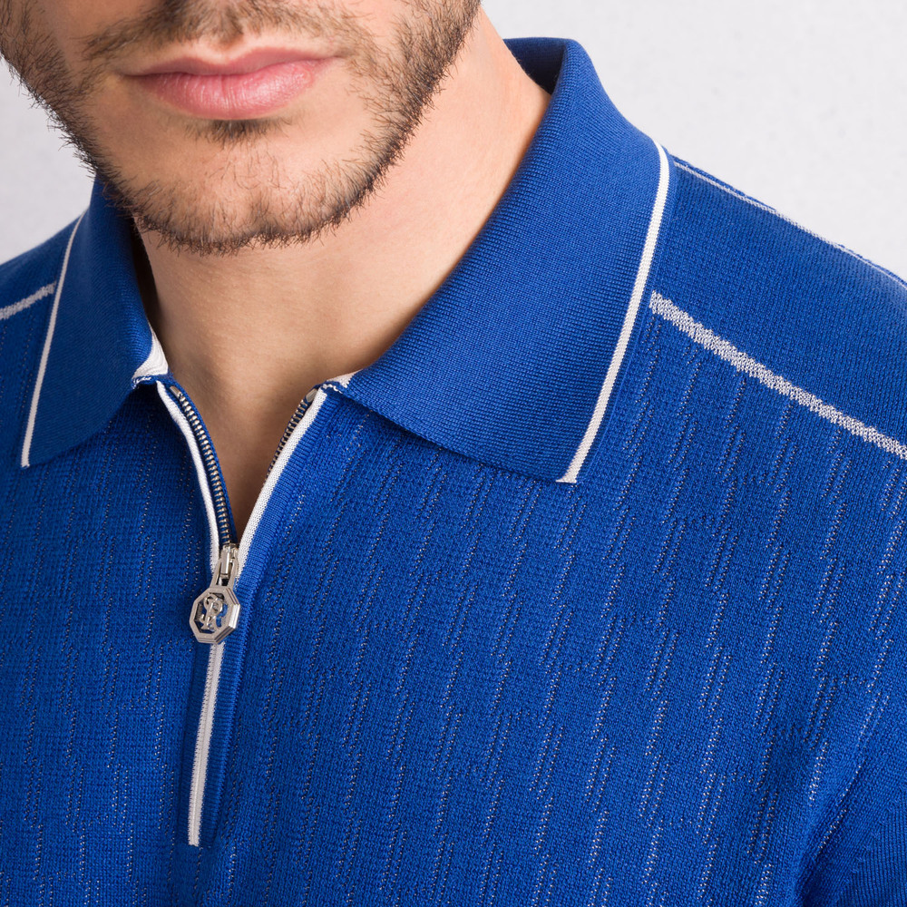 SILK AND COTTON KNIT ZIP POLO SHIRT Colour: F25170_3161 Size