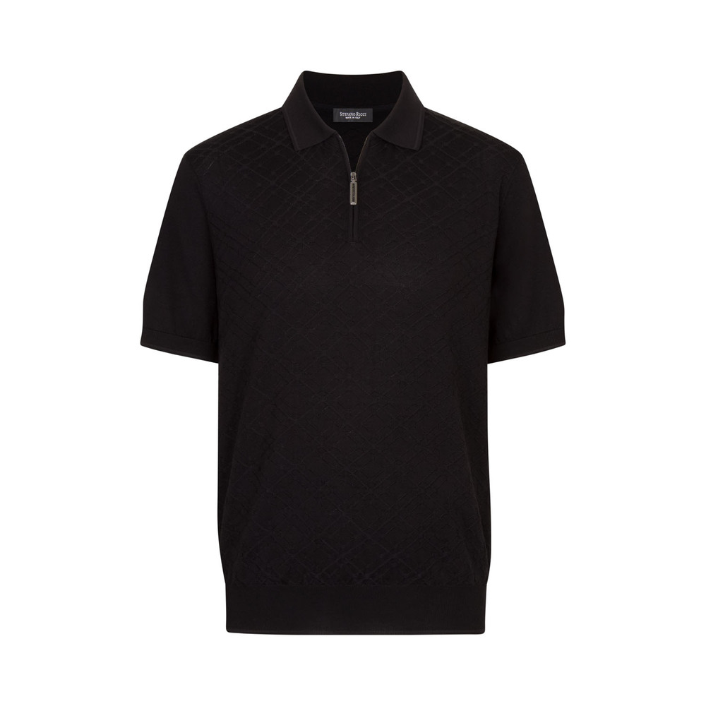 SILK AND COTTON KNIT ZIP POLO SHIRT Colour: F25172_2131 Size