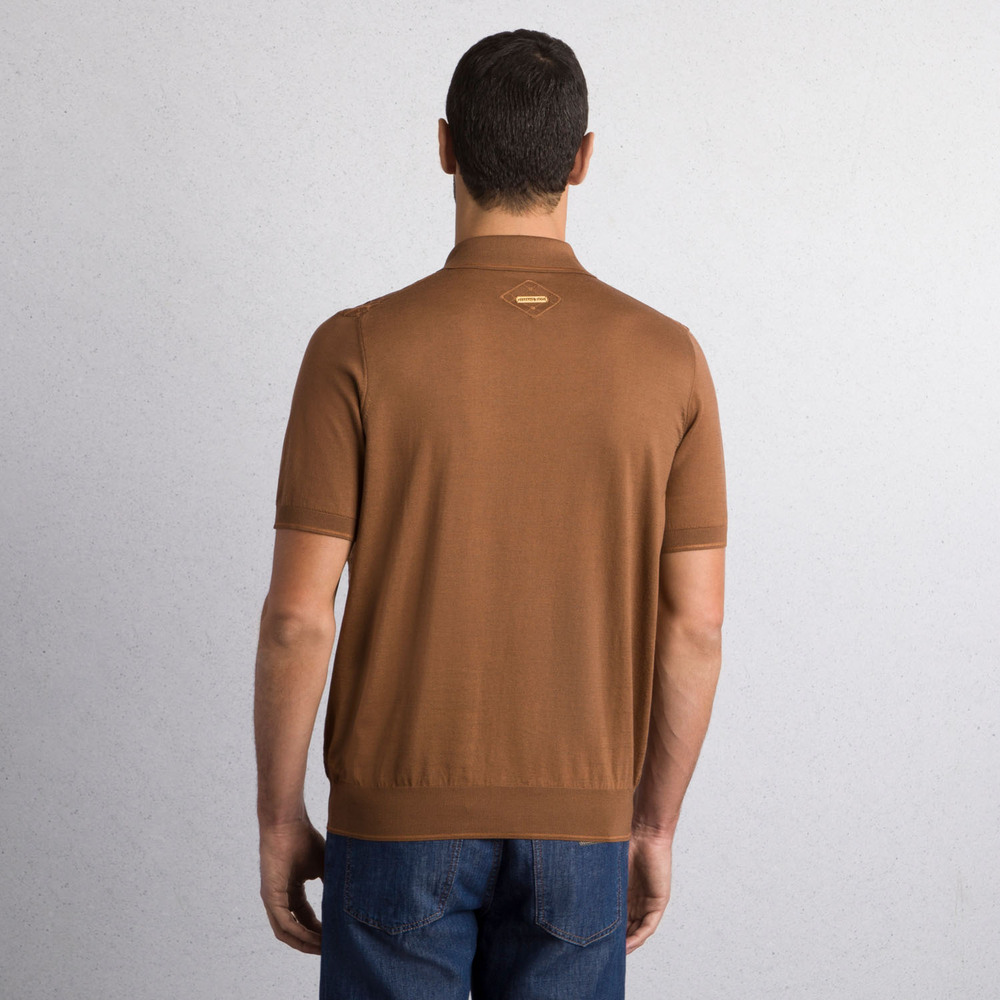 SILK AND COTTON KNIT ZIP POLO SHIRT Colour: F25172_2808 Size SILK AND COTTON KNIT ZIP POLO SHIRT Colour: F25172_2808 Size