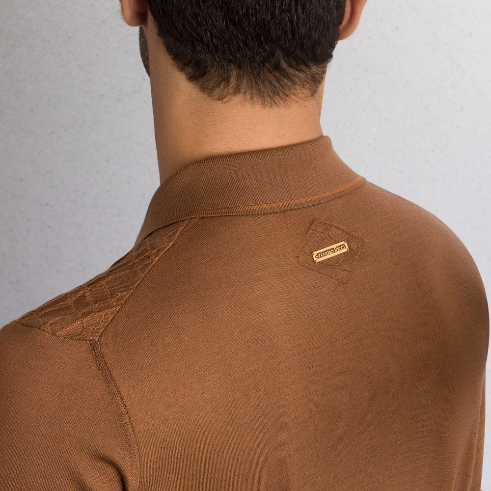 SILK AND COTTON KNIT ZIP POLO SHIRT Colour: F25172_2808 Size SILK AND COTTON KNIT ZIP POLO SHIRT Colour: F25172_2808 Size