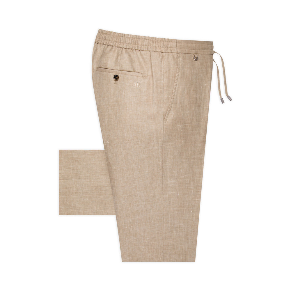 VIRGIN WOOL AND LINEN BLEND TROUSERS Colour: B127HA_0164