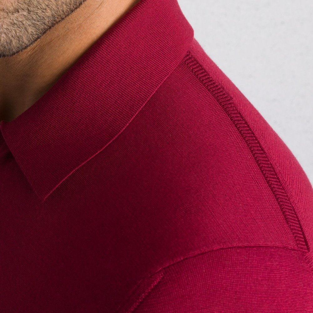 SILK KNIT ZIP POLO SHIRT Colour: F25101_424 Size: 56 by