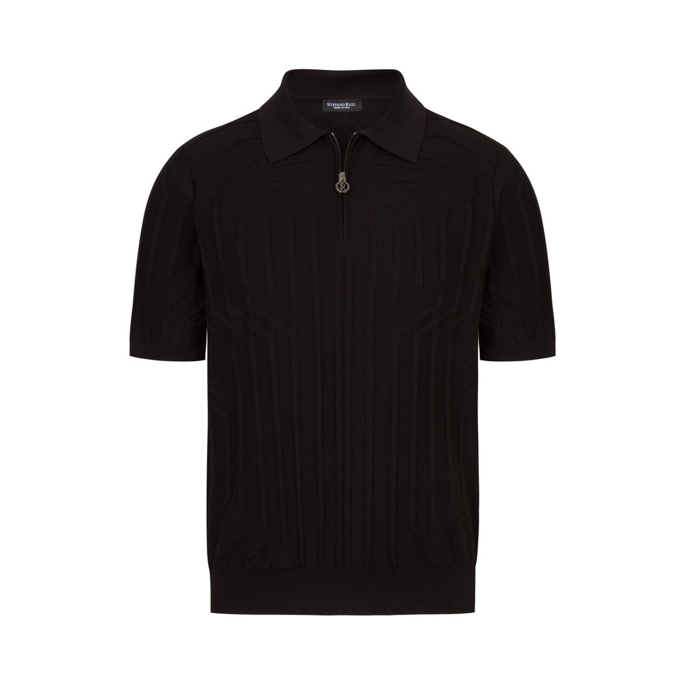 SILK AND COTTON KNIT ZIP POLO SHIRT Colour: F25171_131 Size