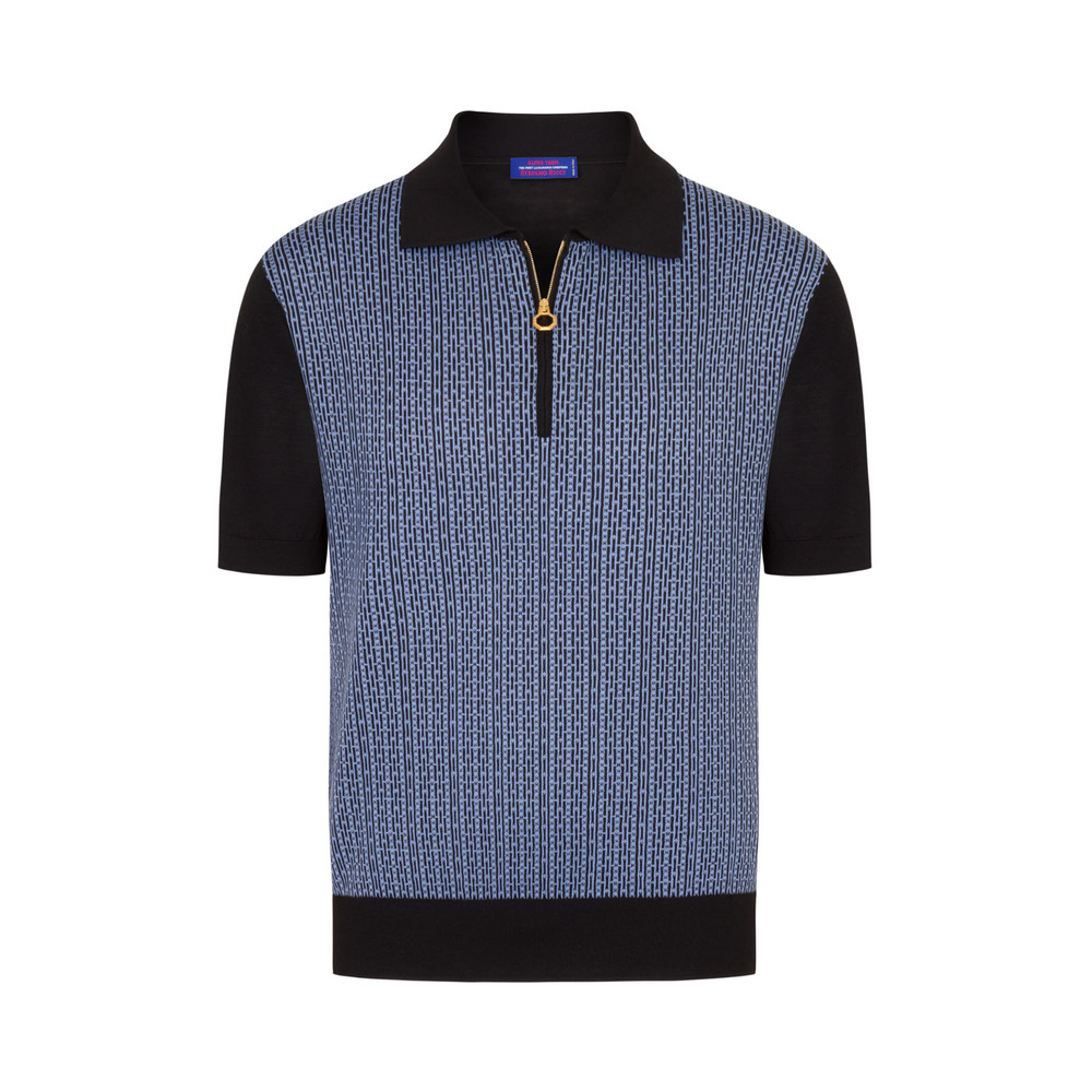ALPHA YARN CASHMERE KNIT ZIP POLO Colour: W25107_3131 Size ALPHA YARN CASHMERE KNIT ZIP POLO Colour: W25107_3131 Size