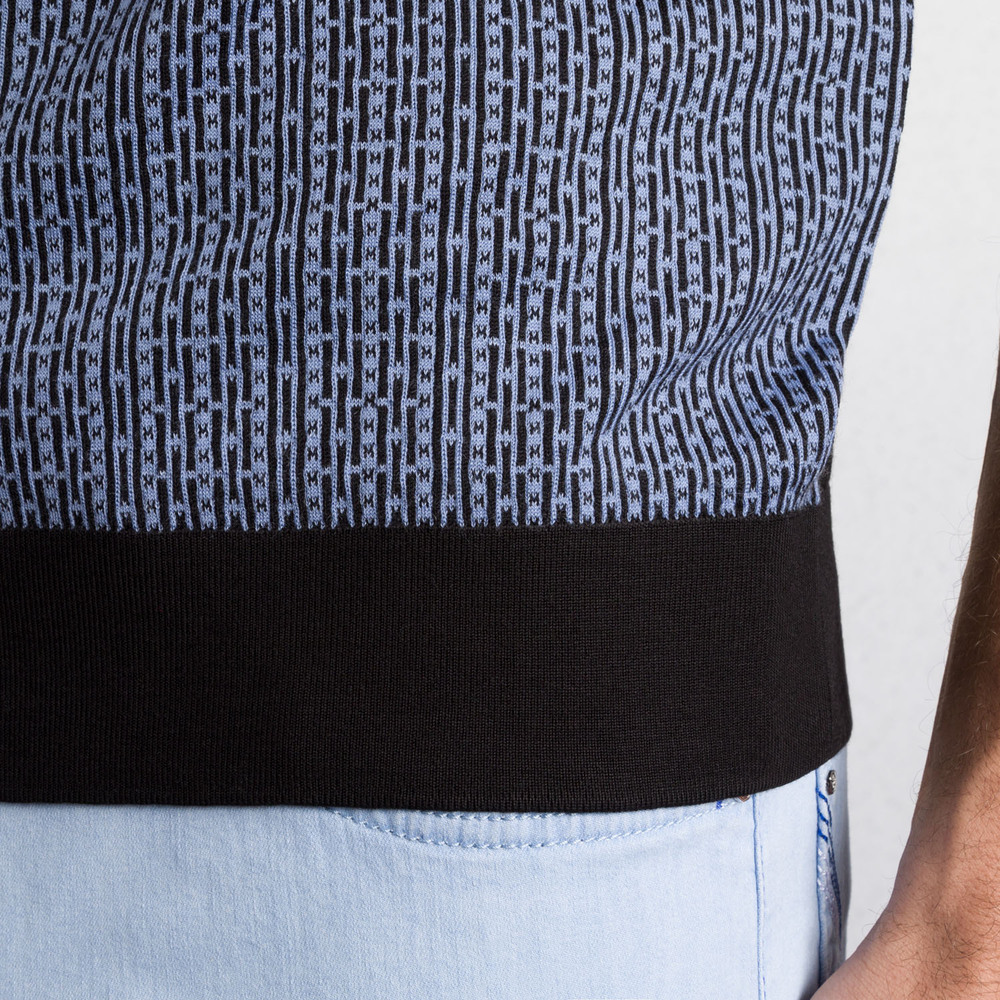ALPHA YARN CASHMERE KNIT ZIP POLO Colour: W25107_3131 Size