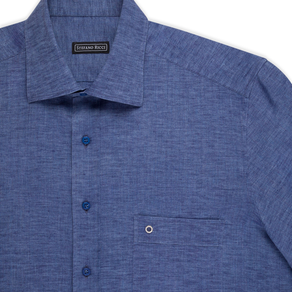 LINEN IVREA SHIRT Colour: BX2927_004 Size: 41 by Stefano