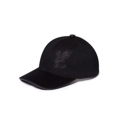 black cashmere baseball cap