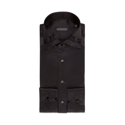 black silk dress shirt