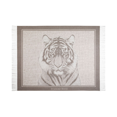 Tiger motif throw blanket by STEFANO RICCI