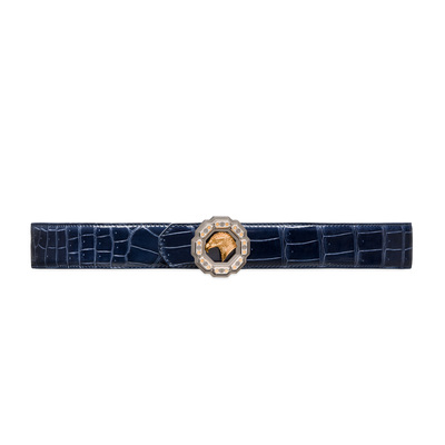 美品 Stefano Ricci ブラッシュドアリゲーターレザーブラックベルト 0400021861194_BLACK_A2?wid=830