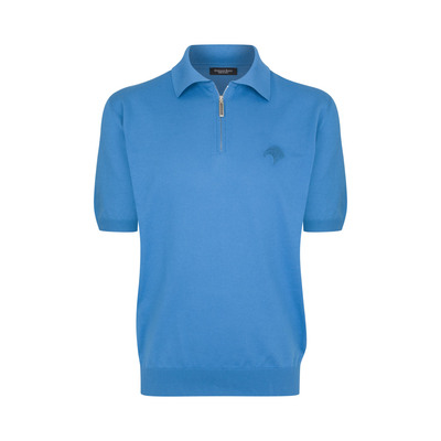 ステファノ リッチ ポロ 半袖シャツ ブルー Zip polo shirt by STEFANO RICCI | Shop Online