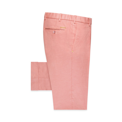 Massimo Dutti Mid-Rise Fit Linen Ankle Length Trousers in Peach 10 | eBay